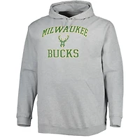 Sweat à capuche gris chiné Milwaukee Bucks Big & Tall Heart Soul pour homme