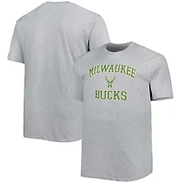T-shirt Big & Tall Heart Soul des Milwaukee Bucks gris chiné pour homme