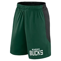 Short de performance pour homme vert chasseur/noir Milwaukee Bucks Launch