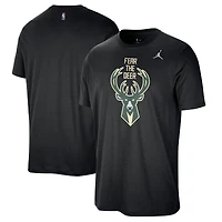 Men's Jordan Brand Black Milwaukee Bucks Statement Edition Essential T-Shirt