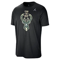 Men's Jordan Brand Black Milwaukee Bucks Statement Edition Essential T-Shirt