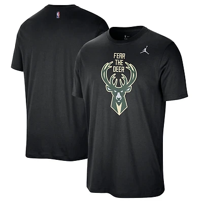 Men's Jordan Brand Black Milwaukee Bucks Statement Edition Essential T-Shirt