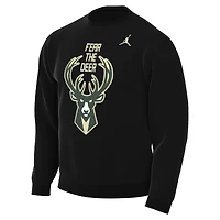 Men's Jordan Brand Black Milwaukee Bucks Statement Edition Sweatshirt