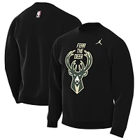 Sweat-shirt Jordan Brand noir Milwaukee Bucks Statement Edition pour homme