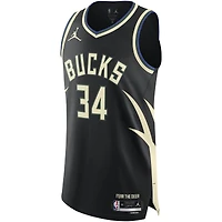 Men's Jordan Brand Giannis Antetokounmpo Black Milwaukee Bucks Authentic Player Jersey - Statement Edition