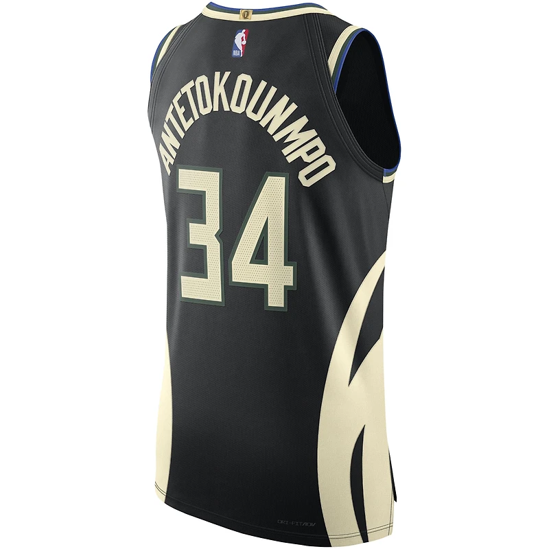 Men's Jordan Brand Giannis Antetokounmpo Black Milwaukee Bucks Authentic Player Jersey - Statement Edition
