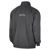 Men's Jordan Brand Gray Milwaukee Bucks Courtside Statement Edition Jumpman Jam Full-Zip Jacket