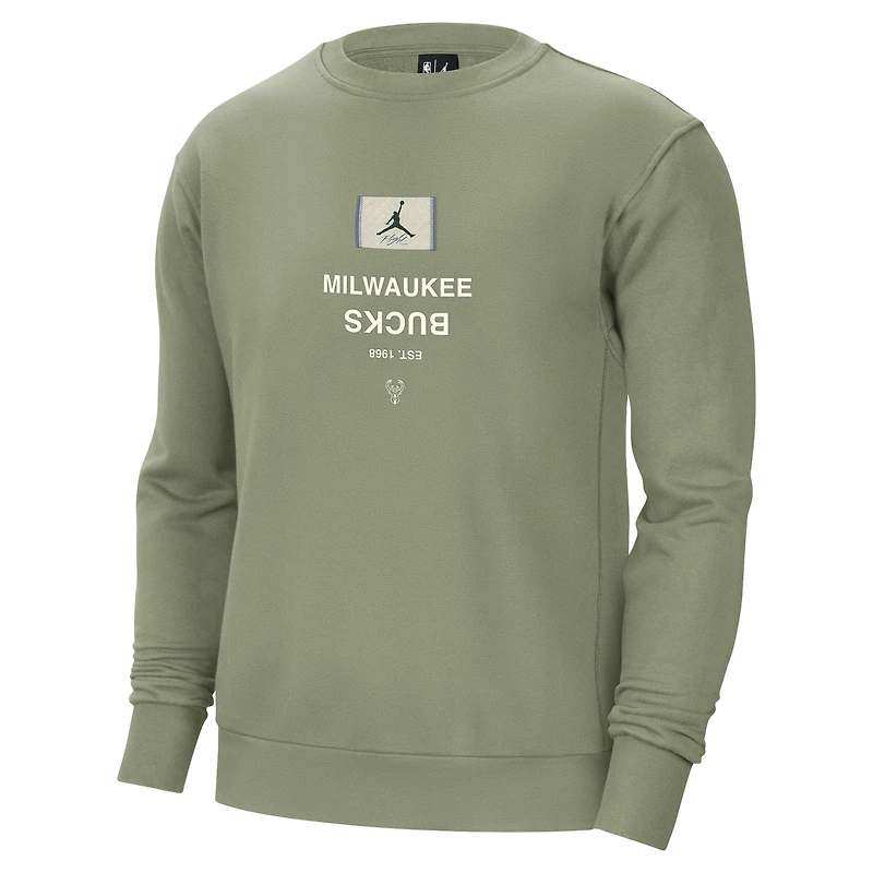 Sweat-shirt à capuche épais Jordan Brand Milwaukee Bucks Courtside Statement Edition pour homme