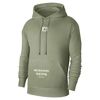 Men's Jordan Brand Green Milwaukee Bucks Courtside Statement Edition Pullover Hoodie