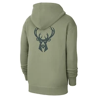 Men's Jordan Brand Green Milwaukee Bucks Courtside Statement Edition Pullover Hoodie