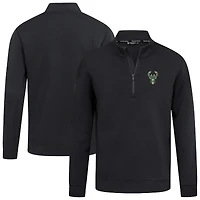 Men's Levelwear  Black Milwaukee Bucks Accolade Cushion Quarter-Zip Pullover