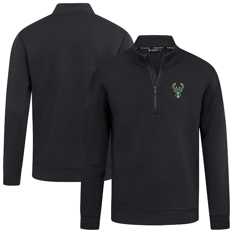 Men's Levelwear  Black Milwaukee Bucks Accolade Cushion Quarter-Zip Pullover