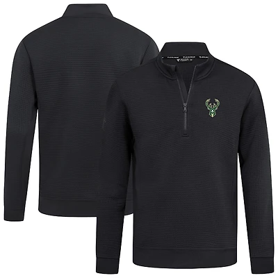 Men's Levelwear  Black Milwaukee Bucks Accolade Cushion Quarter-Zip Pullover