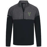 Haut à glissière quart de tour noir rayures classiques des Milwaukee Bucks pour homme Levelwear