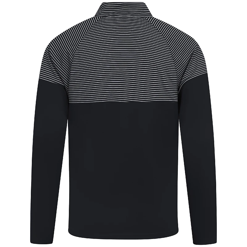 Men's Levelwear Black Milwaukee Bucks Classic Stripes Quarter-Zip Top