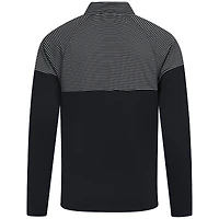 Men's Levelwear Black Milwaukee Bucks Classic Stripes Quarter-Zip Top