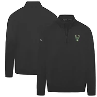 Pull Murray noir à quart de zip pour homme Levelwear Milwaukee Bucks