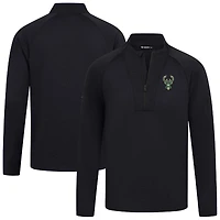 Haut noir à fermeture éclair quart de tour pour homme Levelwear Milwaukee Bucks Volley