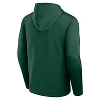 Men's Logo Athletic Hunter Green Milwaukee Bucks Head Start Pullover Hoodie
