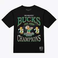 T-shirt Mitchell & Ness noir pour homme, Milwaukee Bucks Champions Era