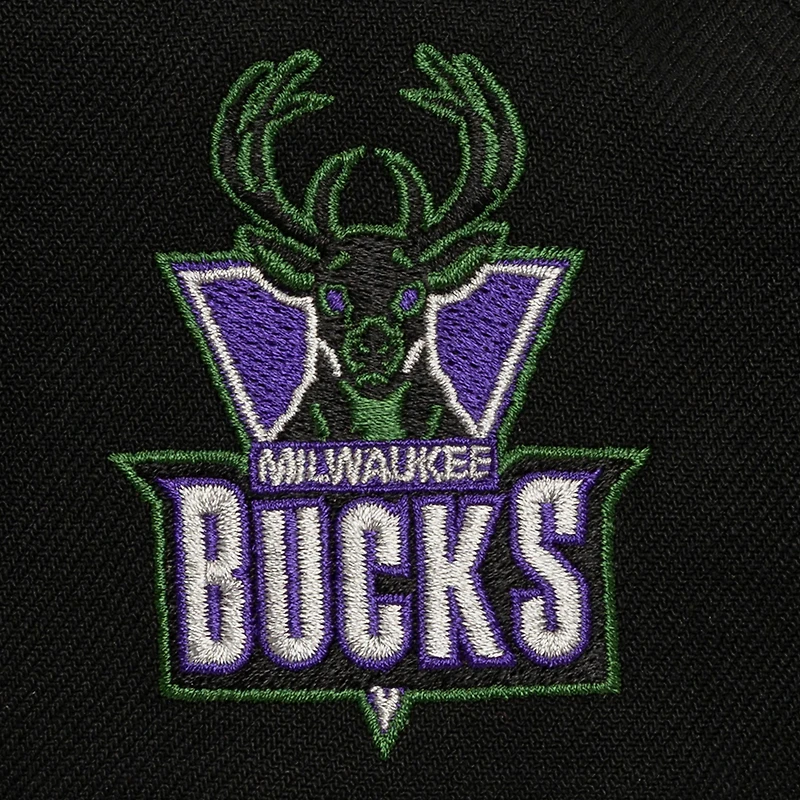 Casquette snapback Mitchell & Ness Class Act Pro noire pour homme, Milwaukee Bucks