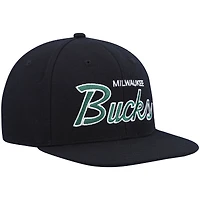 Casquette Snapback Milwaukee Bucks Hardwood Classics Script 2.0 noire Mitchell & Ness pour hommes