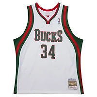 Men's Mitchell & Ness Giannis Antetokounmpo White Milwaukee Bucks 2013/14 Hardwood Classics Swingman Jersey