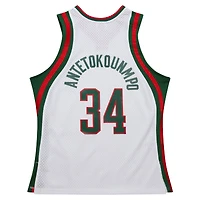 Men's Mitchell & Ness Giannis Antetokounmpo White Milwaukee Bucks 2013/14 Hardwood Classics Swingman Jersey