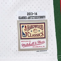 Men's Mitchell & Ness Giannis Antetokounmpo White Milwaukee Bucks 2013/14 Hardwood Classics Swingman Jersey