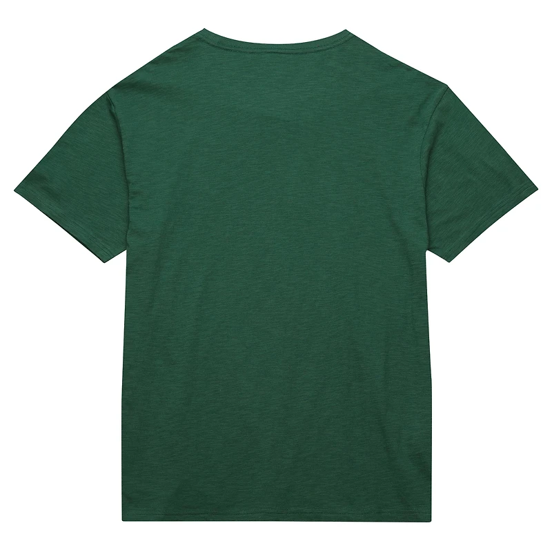 T-shirt en feutre appliqué vert Milwaukee Bucks Hardwood Classics pour homme Mitchell & Ness