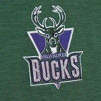 T-shirt en feutre appliqué vert Milwaukee Bucks Hardwood Classics pour homme Mitchell & Ness