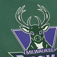 Men's Mitchell & Ness Green Milwaukee Bucks Hardwood Classics Lightweight Thermal Pullover Hoodie