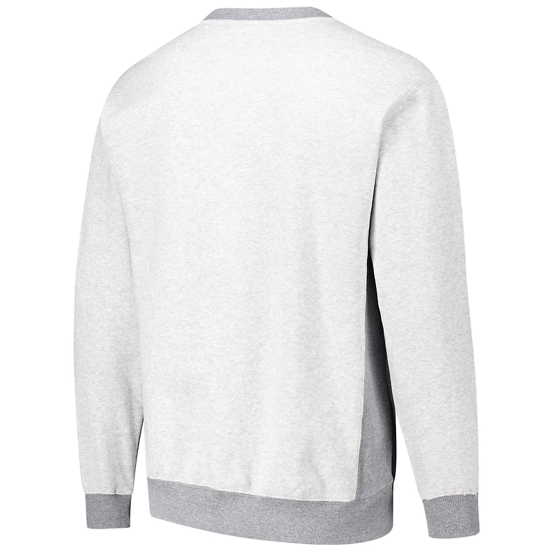 Men's Mitchell & Ness Heather Gray Milwaukee Bucks  Vintage Logo Pullover Sweatshirt