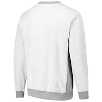 Men's Mitchell & Ness Heather Gray Milwaukee Bucks  Vintage Logo Pullover Sweatshirt