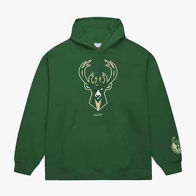 Sweat à capuche basique en polaire Mitchell & Ness vert chasseur Milwaukee Bucks pour homme