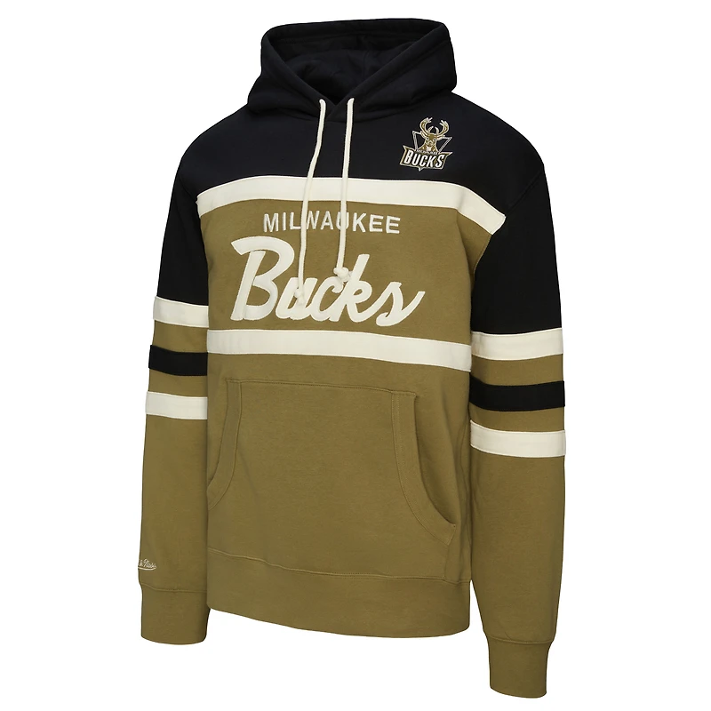Sweat à capuche Mitchell & Ness Olive Milwaukee Bucks Double Clutch pour homme