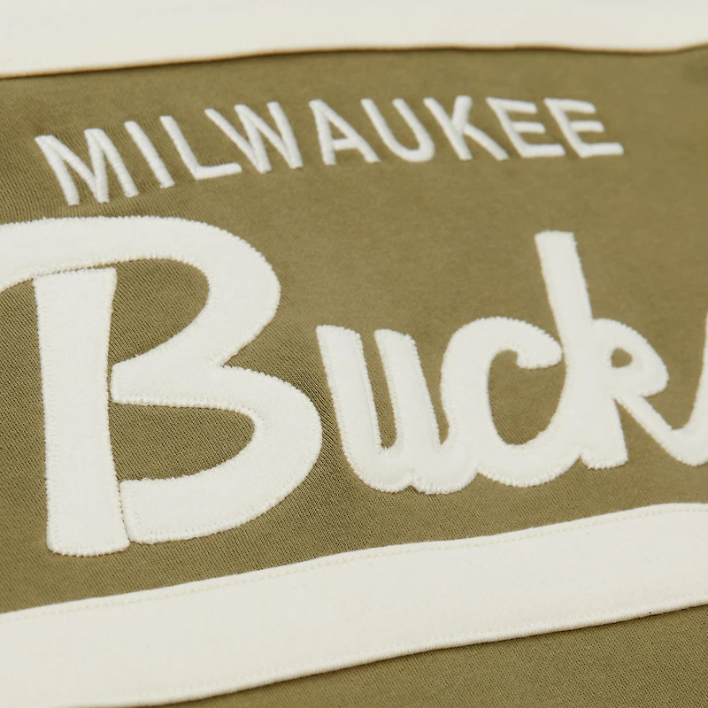 Sweat à capuche Mitchell & Ness Olive Milwaukee Bucks Double Clutch pour homme