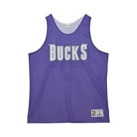 Maillot d'entraînement réversible en maille pour homme Mitchell & Ness Milwaukee Bucks Hardwood Classics violet/blanc