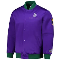 Veste en satin légère à boutons-pression pour homme Mitchell & Ness Milwaukee Bucks Hardwood Classics Team OG 3.0 Purple