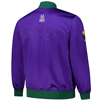 Veste en satin légère à boutons-pression pour homme Mitchell & Ness Milwaukee Bucks Hardwood Classics Team OG 3.0 Purple