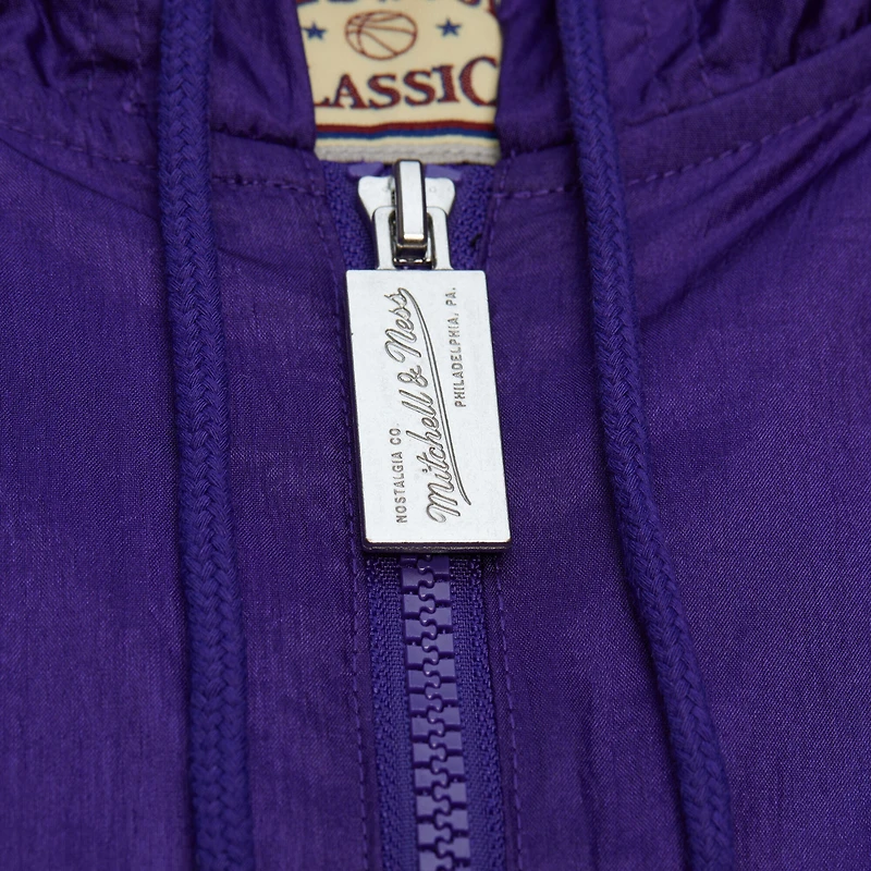 Men's Mitchell & Ness Purple Milwaukee Bucks Playmaker Full-Zip Windbreaker Jacket