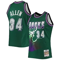 Maillot Swingman Milwaukee Bucks Mitchell & Ness Ray Allen vert 1996/97 Hardwood Classics NBA 75e anniversaire Diamond pour hommes