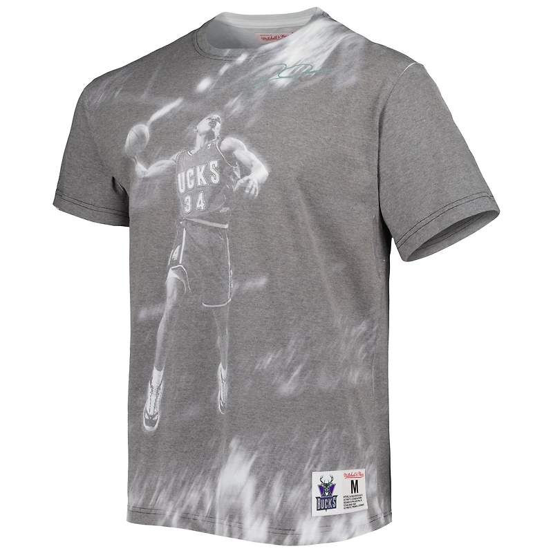 T-shirt pour homme Mitchell & Ness Ray Allen gris chiné Milwaukee Bucks Above The Rim