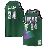 Maillot Swingman Mitchell & Ness Ray Allen vert chasseur Milwaukee Bucks, grandes tailles, collection Hardwood Classics 1996/97, pour homme