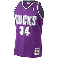 Men's Mitchell & Ness Ray Allen Purple Milwaukee Bucks / Hardwood Classics Swingman Jersey