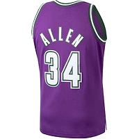 Men's Mitchell & Ness Ray Allen Purple Milwaukee Bucks / Hardwood Classics Swingman Jersey