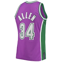Men's Mitchell & Ness Ray Allen Purple Milwaukee Bucks 2001/02 Hardwood Classics Swingman Jersey