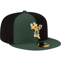 Men's New Era  Black/Hunter Green Milwaukee Bucks 80s Throwback Pinwheel 59FIFTY Fitted Hat