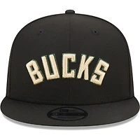 Casquette Snapback New Era Milwaukee Bucks Jersey Hook Statement Edition 9FIFTY noire pour homme