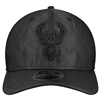 Men's New Era  Black Milwaukee Bucks Quilted 9SEVENTY Trucker Adjustable Hat